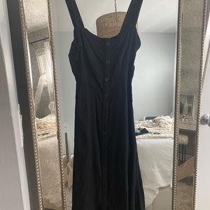 Black MIDI dress button down